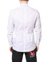 Dolce & Gabbana White Stripes Cotton GOLD Formal Dress Shirt